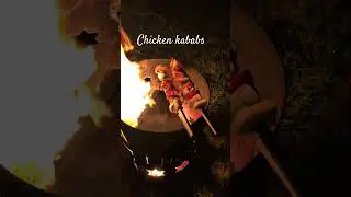 Chicken kababs camping #campfood #campfire #campfirecooking #travel #australia #campingfood