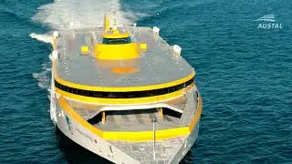 High-speed Trimaran Ferries Sprint Sde-by-side