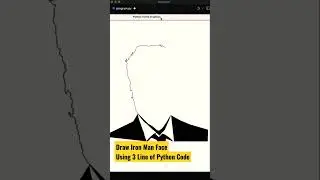 Draw Iron Man Face using 3 line of python code 1