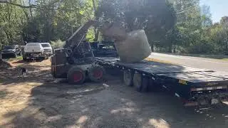 How to unload hay bail with bobcat.