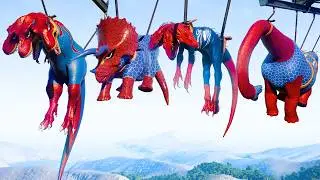All Spiderman Dinosaurs Battle in Isla Nublar | Jurassic🕷️ Dinosaur Team Big Fight and Breakout City