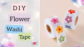 How to make cute flower washi tape | DIY flower washi tape | cute journal washi tape 💕