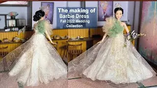 Fall 2022 collection 👗 barbie clothes sewing ❤️ barbie wedding dress diy bridal floral wedding gown