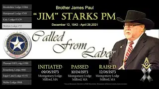 Texas D108: Massachusetts Ritual for Jim Starks PM Masonic Memorial Service led by Cody Cockroft PM.