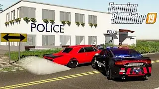 MASSIVE BURNOUT IN FRONT OF POLICE STATION! (3 UNIT PURSUIT) | FARMING SIMULATOR 2019