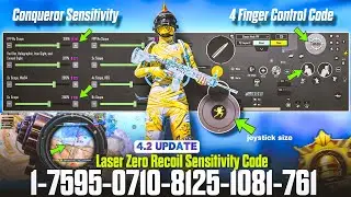 Bgmi Laser Zero Recoil Sensitivity 🔴 | 4.2 update Sensitivity Settings + Code /4 Finger Control code
