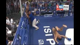 K.O || Lao ChanTrea Vs Rong Nakpha(Thai) || kun khmer 2018 || cnc boxing 25/02/2018