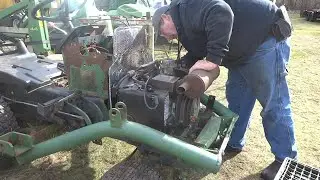 JOHN DEERE 318 MOTOR INSTALL NEW FUEL LINES AND STARTUP