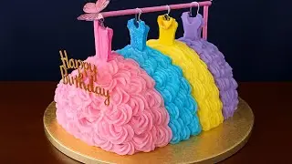 أسهل طريقة لعمل كيكة فستان الأميرات | Easy Princess Dress Cake Tutorial