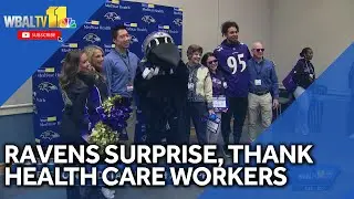 Ravens surprise, thank health care workers at hospital