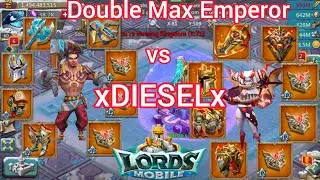xDIESELx Crazy Double Defense vs Double Max Emperor || Baron || Lords Mobile