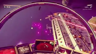 No Man's Sky encounter with a sentinel starship freighter