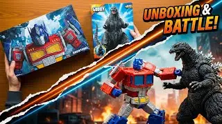 Optimus Prime vs Godzilla UNBOXING TURNS INTO INSANE TOY BATTLE! (Who Wins?)