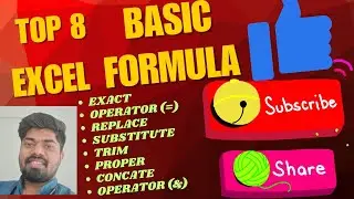 Excel Formulas Used in Office Work in Marathi  =, &, CONCAT, TRIM, PROPER, SUBSTITUTE, REPLACE