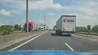 Real Time Driving France to Belgium Border - Netherlands Road Trip Off Cuts