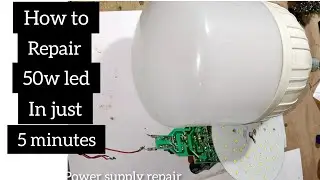 how to repair Bajaj 50w led bulb |supply repair|change MOSFET