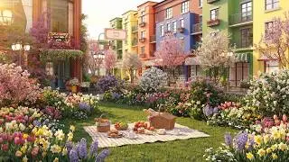 Sweet Spring Jazz Music in Cozy Spring Park on Springtime day & Warm Breeze For Sleep, Work, Study