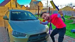13+ Mr. Joe cleans Super Car LANCER 10 from snow / Mr. Joe VS winter