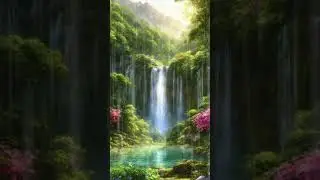 Sound to sleep | Rainy Splendor at the Beautiful Waterfall #shorts #rain
