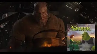 Thanos farming scene but with the music from Shrek (Music Swap)