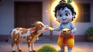 Choti Choti Gaiya 🦚 | Chote Gwal | छोटी गैया | Little Krishna Bhajan #krishna #krishnabhajan 