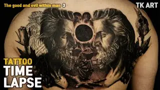 Cover up tattoo time lapse / The good and evil within man 3