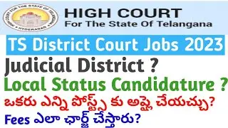 Telangana District Court Recruitment Notification 2023 before apply online|TS HC Recruitment 2022