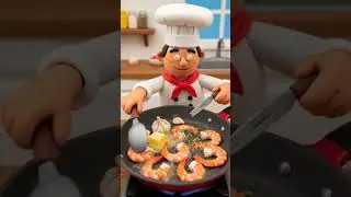 Креветки в чесночном масле | Анимационный кулинарный короткометражный фильм | Пчела готовит