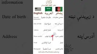 Learn Arabic and Pashto | #shorts