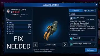 FF Ever Crisis - Tifa needs to get fixed/Amarant's Claws flaw