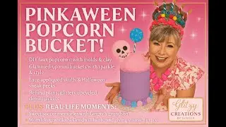 Pinkaween Popcorn Bucket DIY! 🎃💕 Faux Snacks, Glitter, & Heartfelt Crafting with Ginger