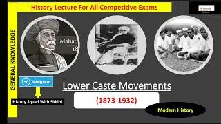 Lower Caste Movements| Modern History| 2021| M.A. History| Delhi University Entrance Exam| 1873-1932