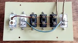 One bulb holder two switch three socket connection wiring.#electrical #fet
