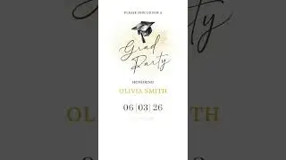 Graduation Party Video Template, Elegant Animated Invitation, DIY Minimalist Grad Party Video