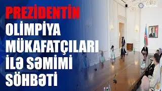 Prezident İlham Əliyev Parisdə medal qazanmış idmançıları və onların məşqçilərini qəbul edib