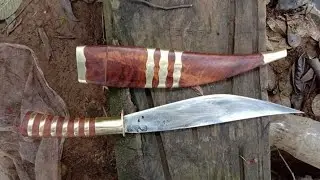 Traditional hand forged knife is extremely sharp.