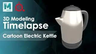 Cartoon Electric Kettle v1 001 3D Modeling Timelapse