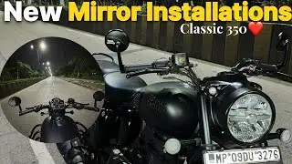 Classic 350❤️ Mirror Installation 🔥😍| Stealth Black 2025| BHANU SINGH|