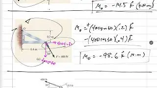 Statics - 2D moments - examples