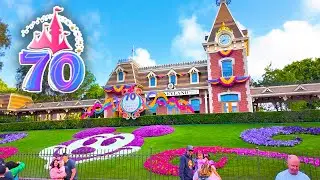 Early Morning at Disneyland - 70th Anniversary Walkthrough & Haunted Mansion [4K POV]