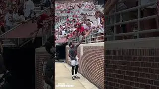Alabama WR Germie Bernard Showing Alabama Fans Love Before Kickoff at FSU