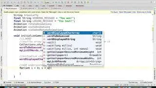 Java - Initialize Game Functionality  | Hangman Android App