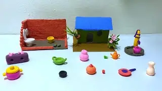 How To Make Miniature Kitchen Set with Super Clay : DIY Mini Kitchen