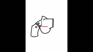 How to draw a pistol step by step | Revolver | Pine Art #short