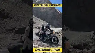 Dangerous water crossing in spiti valley || almost crash continental gt650 #yt #shorts #gt650 #bike