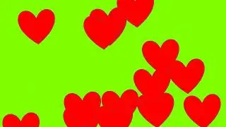 Falling Heart Copyright Free Green Screen-Red
