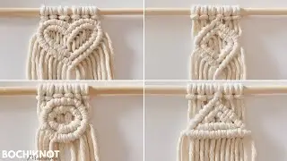 4 Macrame Shapes DIY Tutorial: Heart, Circle, Diamond and Triangle