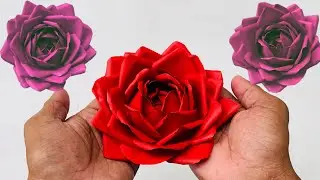 How to make Realistic, Easy paper Roses | DIY Rose flower