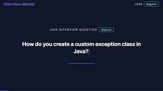 How to Create Custom Exceptions in Java (90 sec)