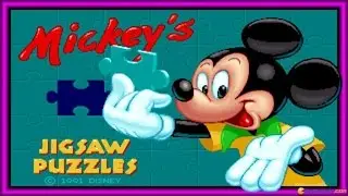 Mickey's Jigsaw Puzzles gameplay (PC Game, 1991)